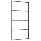 VIDAXL -Schiebetür 102,5 x 205 cm ESG -Glas und Aluminiumschwarz