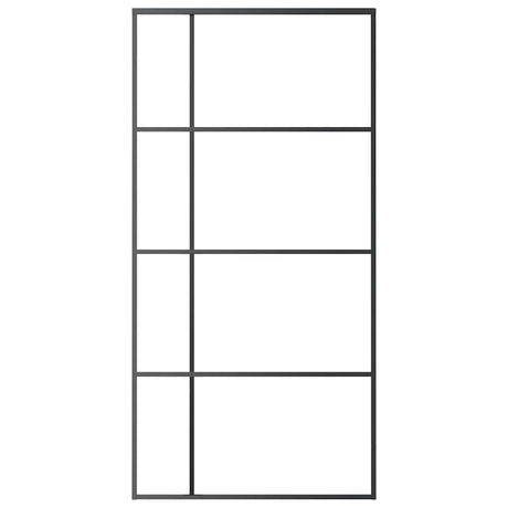 VIDAXL -Schiebetür 102,5 x 205 cm ESG -Glas und Aluminiumschwarz