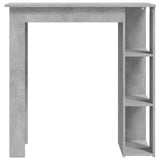 Vidaxl bartafel met schap 102x50x103,5 cm bewerkt hout betongrijs