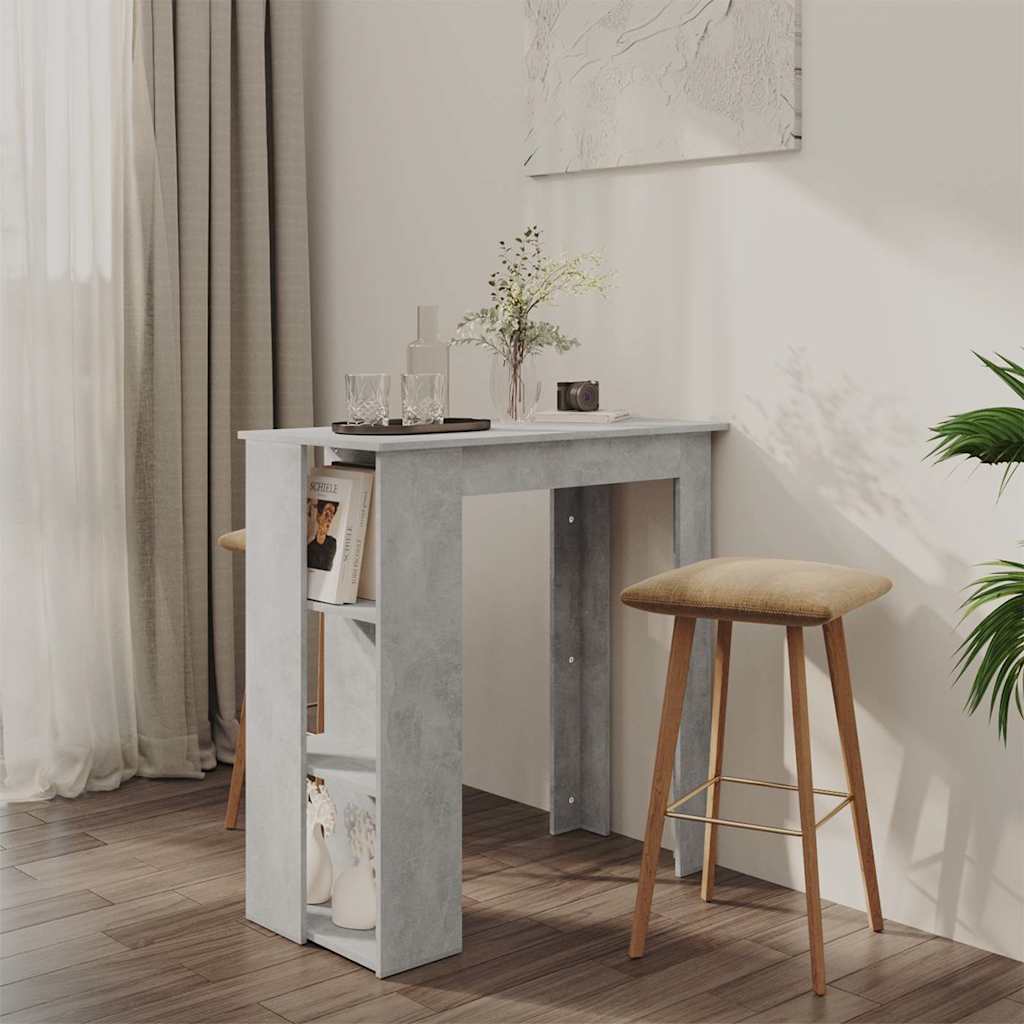 Vidaxl bartafel met schap 102x50x103,5 cm bewerkt hout betongrijs