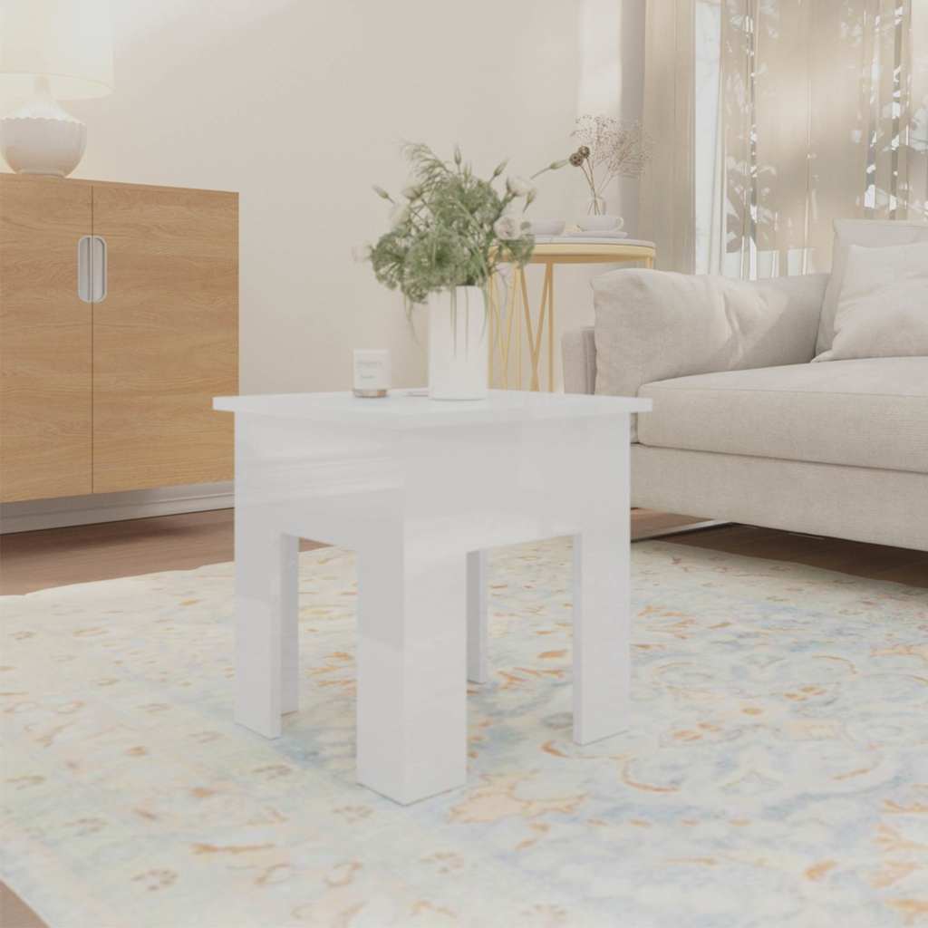 Vidaxl salontafel 40x40x42 cm bewerkt hout hoogglans wit
