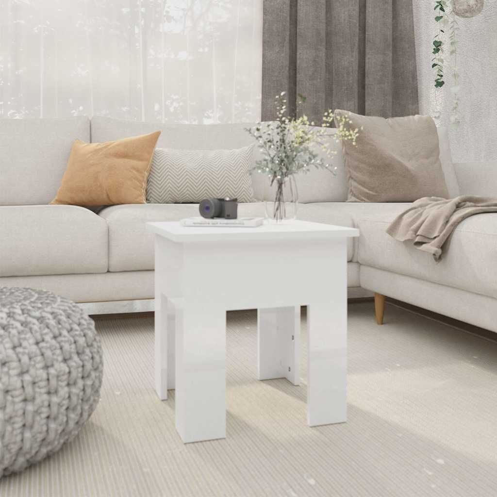 Vidaxl salontafel 40x40x42 cm bewerkt hout hoogglans wit