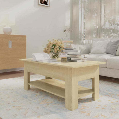 Vidaxl salontafel 102x55x42 cm bewerkt hout sonoma eikenkleurig