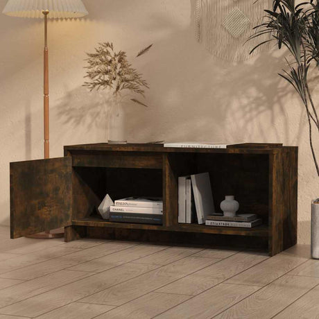 Vidaxl tv-meubel 90x35x40 cm bewerkt hout gerookt eikenkleurig