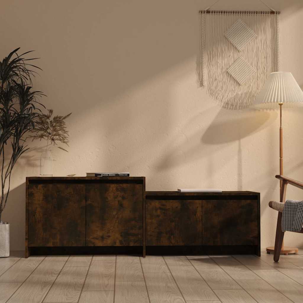 Vidaxl tv-meubel 146,5x35x50 cm bewerkt hout gerookt eikenkleurig