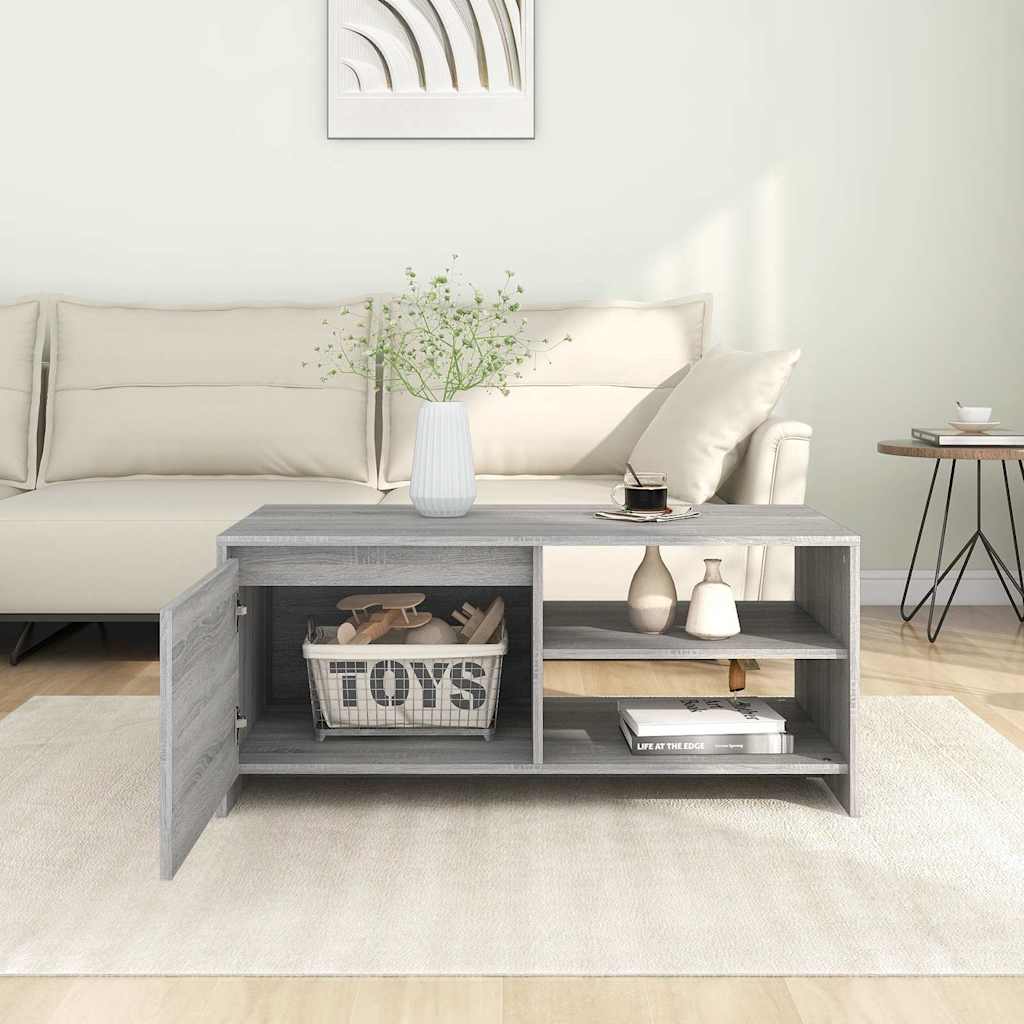 Vidaxl salontafel 102x50x45 cm bewerkt hout grijs sonoma eikenkleurig