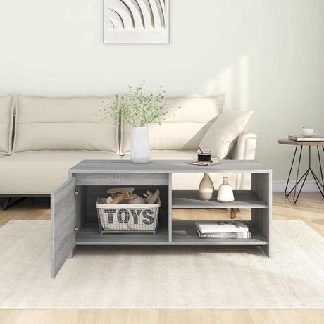 Vidaxl salontafel 102x50x45 cm bewerkt hout grijs sonoma eikenkleurig