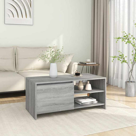 Vidaxl salontafel 102x50x45 cm bewerkt hout grijs sonoma eikenkleurig