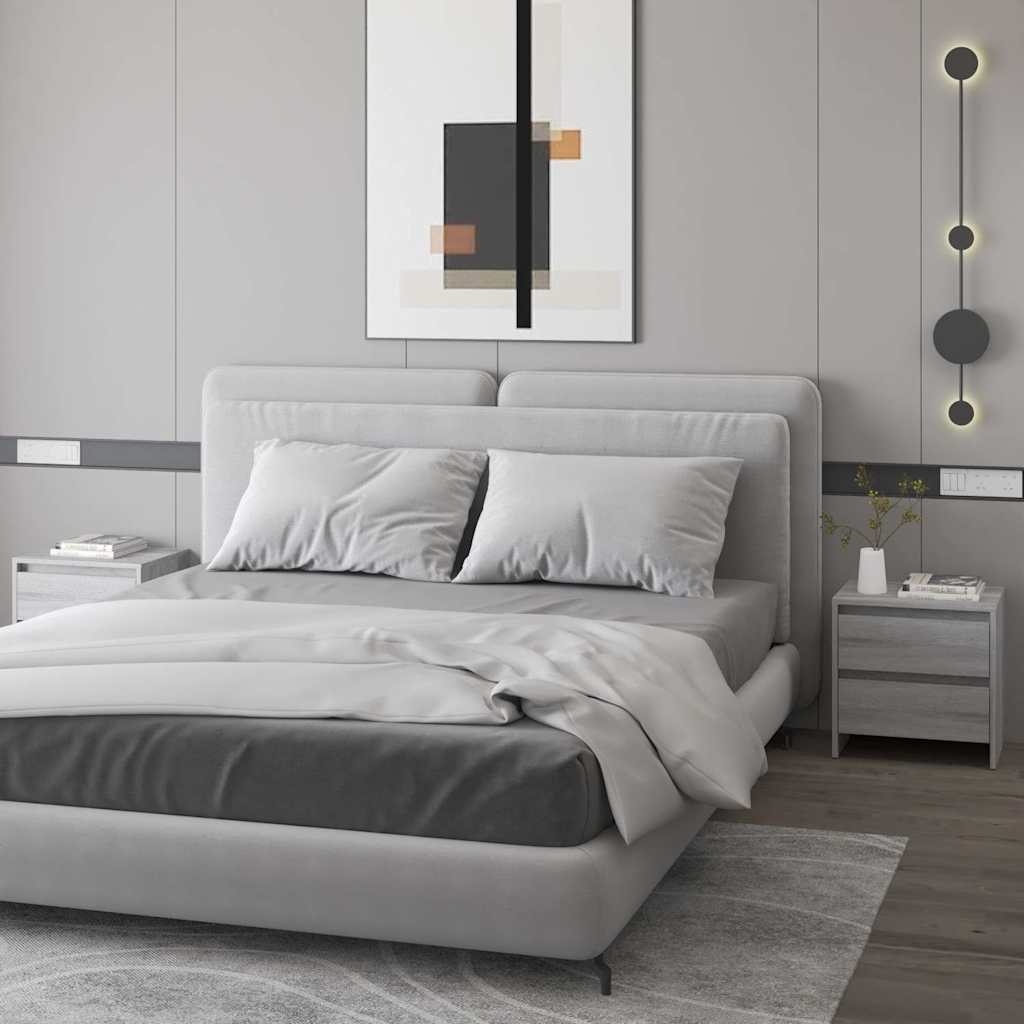Vidaxl nachtkastjes 2st 45x34,5x44,5cm bewerkt hout grijs sonoma eiken