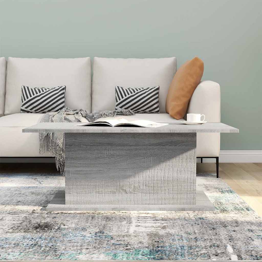 Vidaxl salontafel 102x55,5x40 cm bewerkt hout grijs sonoma eikenkleur