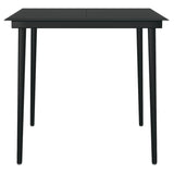 Vidaxl tuintafel 80x80x74 cm staal en glas zwart