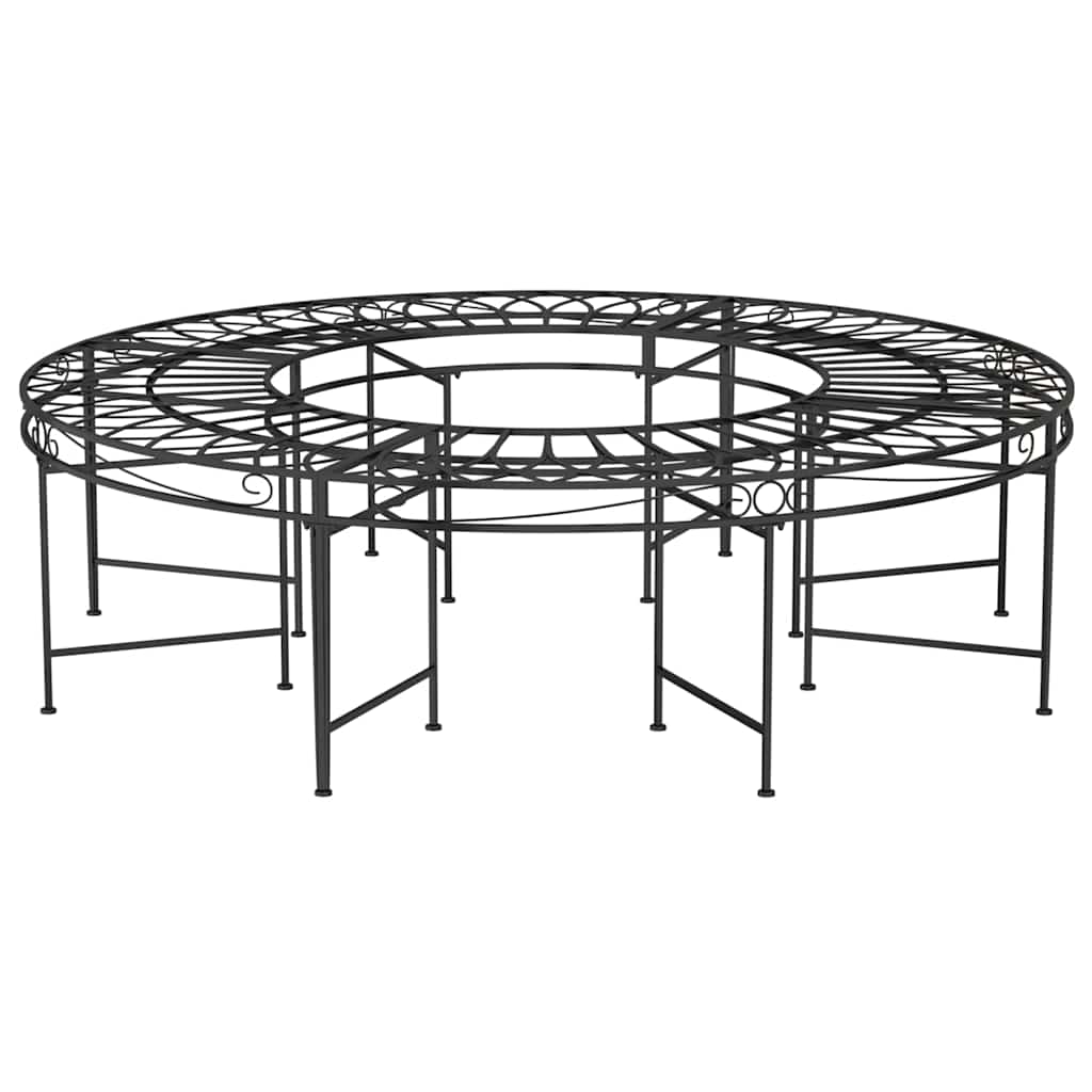 Vidaxl boombank rond ø160 cm staal zwart