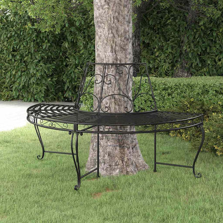 Vidaxl boombank halfrond ø160 cm staal zwart