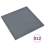 Vidaxl Valt Tiles 12 ST 50 x 50 x 3 cm Gummigrau
