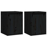 Vidaxl wandkasten 2 st 30x30x40 cm massief grenenhout zwart
