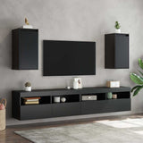 Vidaxl wandkasten 2 st 30x30x60 cm massief grenenhout zwart