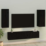 Vidaxl wandkasten 2 st 30x30x80 cm massief grenenhout zwart