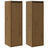 Vidaxl wandkasten 2 st 30x30x100 cm massief grenenhout honingbruin