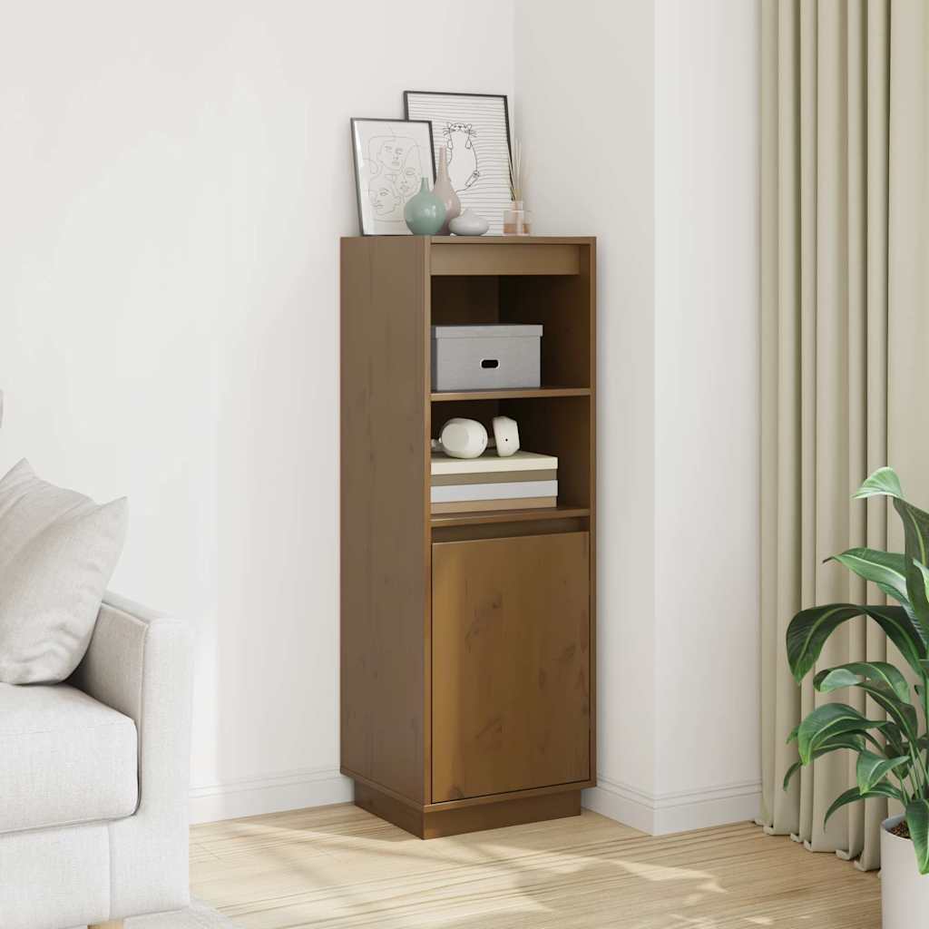 Vidaxl hoge kast 37x34x110 cm massief grenenhout honingbruin
