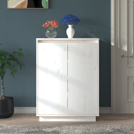 Vidaxl Schuhschrank 60x35x80 cm Festkiefer weiß