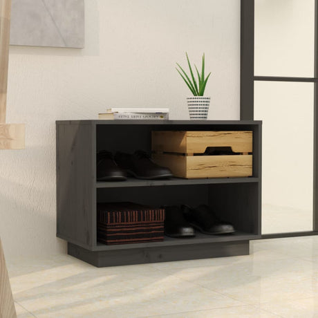 Vidaxl -Schuhschrank 60x34x45 cm Festkieferngrau
