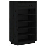 Vidaxl Schuhschrank 60x34x105 cm Festkiefer schwarz