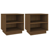 Vidaxl nachtkastjes 2 st 40x34x40 cm massief grenenhout honingbruin