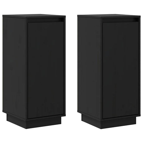 Vidaxl dressoirs 2 st 31,5x34x75 cm massief grenenhout zwart