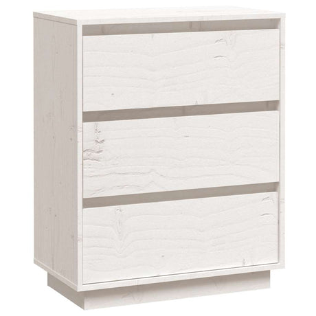 Vidaxl dressoir 60x34x75 cm massief grenenhout wit
