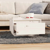Vidaxl salontafel 55x56x32 cm massief grenenhout wit