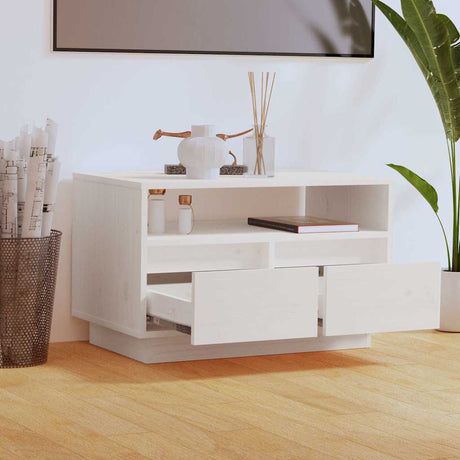 Vidaxl tv-meubel 60x35x37 cm massief grenenhout wit