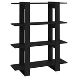 Vidaxl boekenkast kamerscherm 100x30x123,5 cm zwart