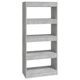 Vidaxl boekenkast kamerscherm 60x30x135 cm bewerkt hout betongrijs