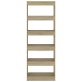 Vidaxl boekenkast kamerscherm 60x30x166 cm bewerkt hout sonoma eiken