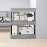 Vidaxl boekenkast kamerscherm 60x30x72 cm grijs sonoma eikenkleurig