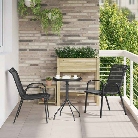 Vidaxl tuinstoelen stapelbaar 2 st textileen stof zwart