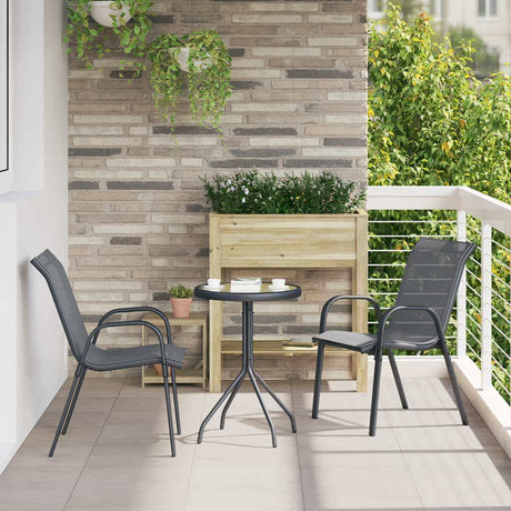 Vidaxl tuinstoelen stapelbaar 2 st textileen stof grijs