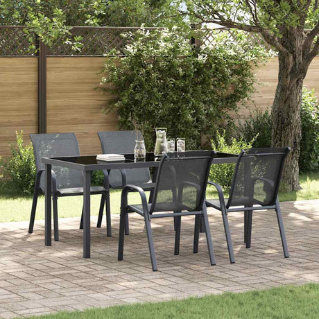 Vidaxl tuinstoelen stapelbaar 4 st textileen stof grijs