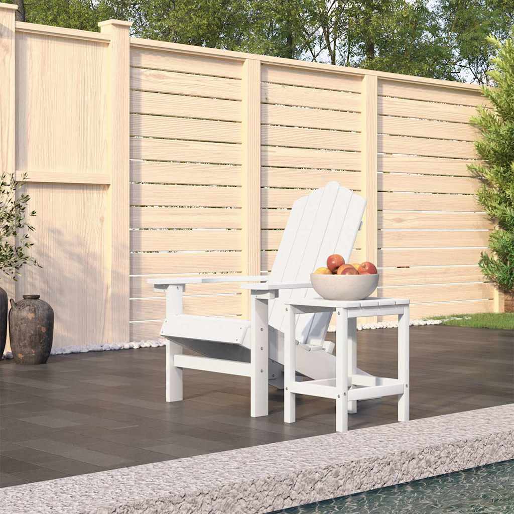 Vidaxl tuinstoel adirondack met tafel hdpe wit
