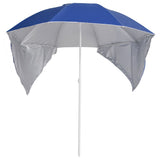 Vidaxl Strandparasol mit Seitenwänden 215 cm blau