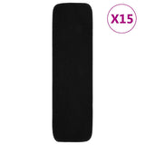VIDAXL-Treppenmatten 15 St. Anti-Rutsch rechteckig 75 x 20 cm Schwarz