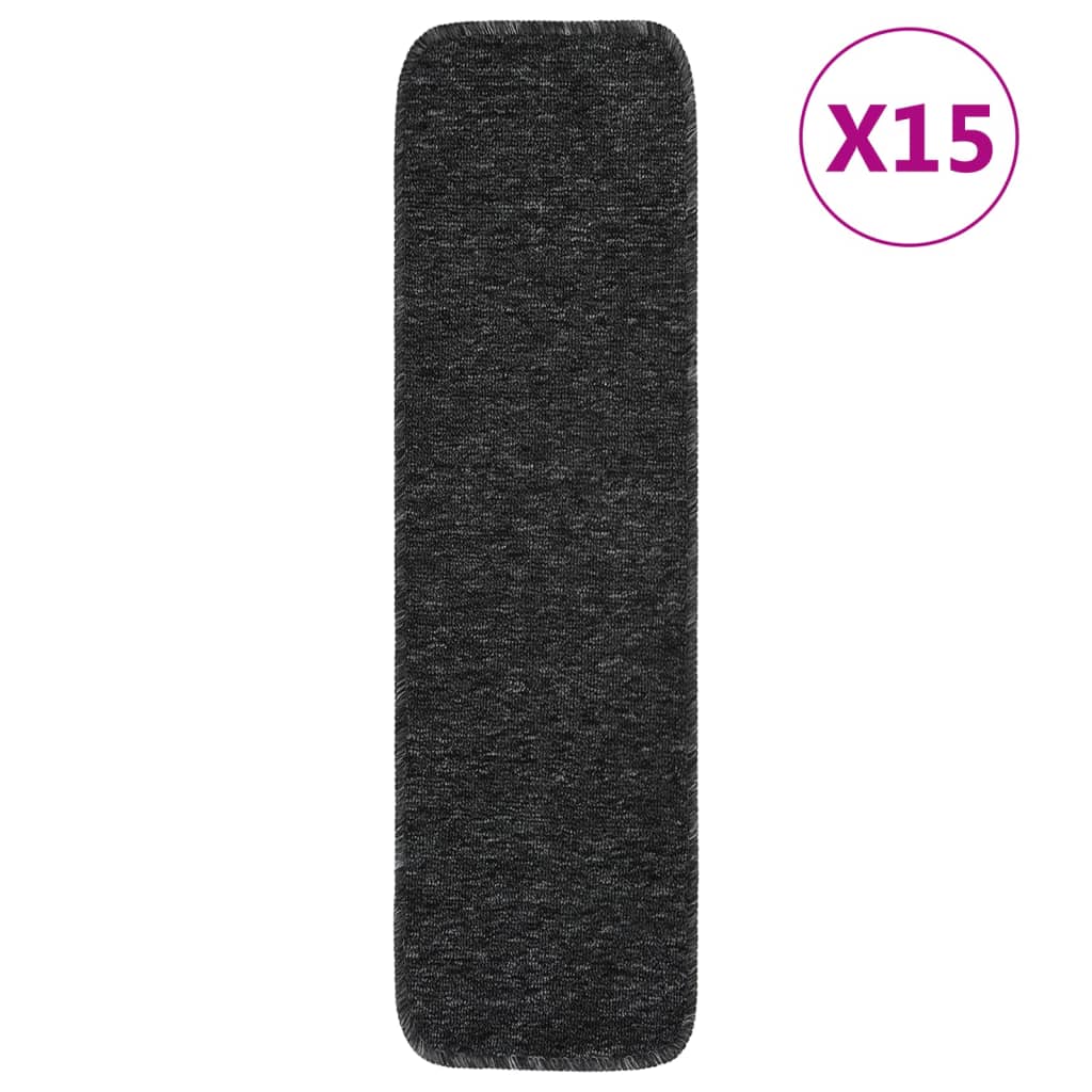 Vidaxl-Treppenmatten 15 St. Anti-Rutsch-Rechteck-Rechteck 75x20 cm Anthrazitfarbe