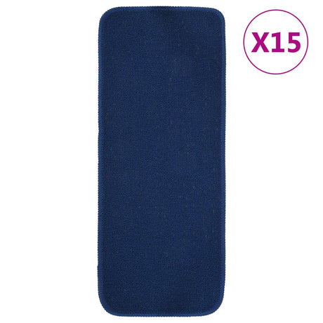 Vidaxl-Treppenmatten 15 St. Anti-Rutsch rechteckig 60x25 cm Marineblau