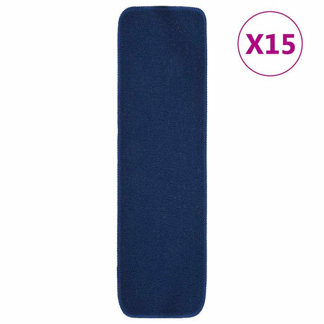 Vidaxl-Treppenmatten 15 St. Anti-Rutsch-Rechteck 75x20 cm Marineblau