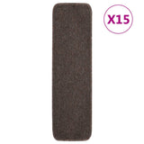 VIDAXL-Treppenmatten 15 St. Anti-Rutsch rechteckig 75 x 20 cm Braun