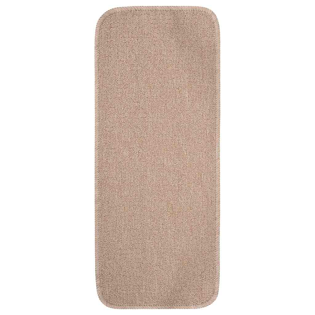 Vidaxl-Treppenmatten 15 St. Anti-Rutsch rechteckig 60x25 cm Beige