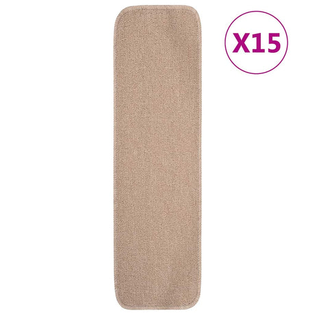 VIDAXL-Treppenmatten 15 St. Anti-Rutsch rechteckig 75 x 20 cm Beige