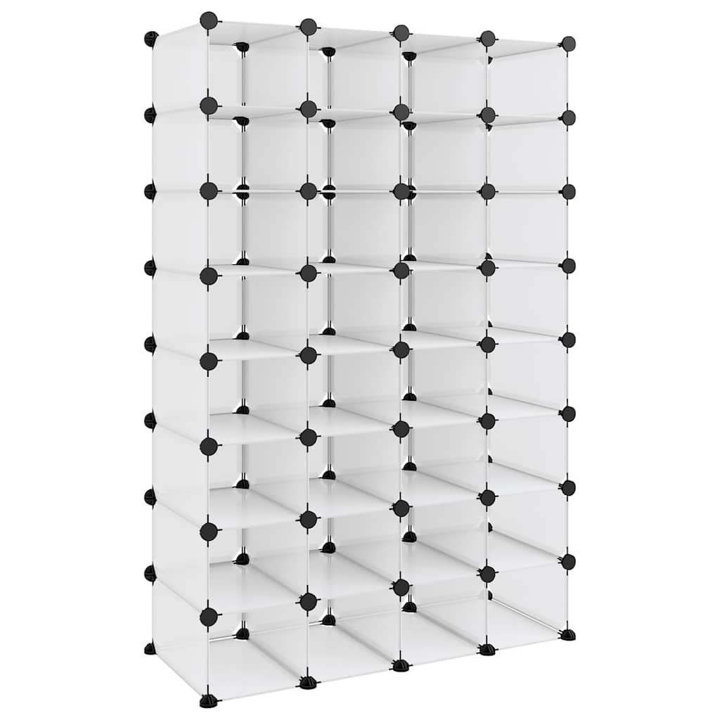 VIDAXL -Schuhregal 93x36.5x140 cm Polypropen transparent