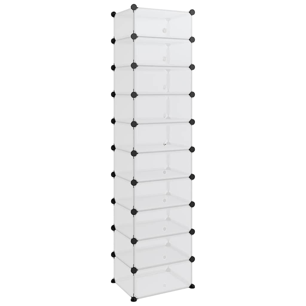 VIDAXL -Schuhregal 44x32x174 cm Polypropen transparent