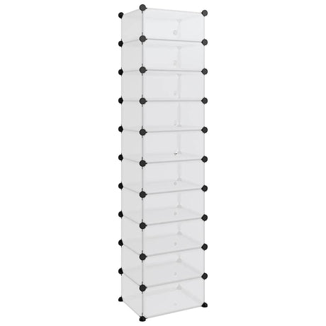 VIDAXL -Schuhregal 44x32x174 cm Polypropen transparent